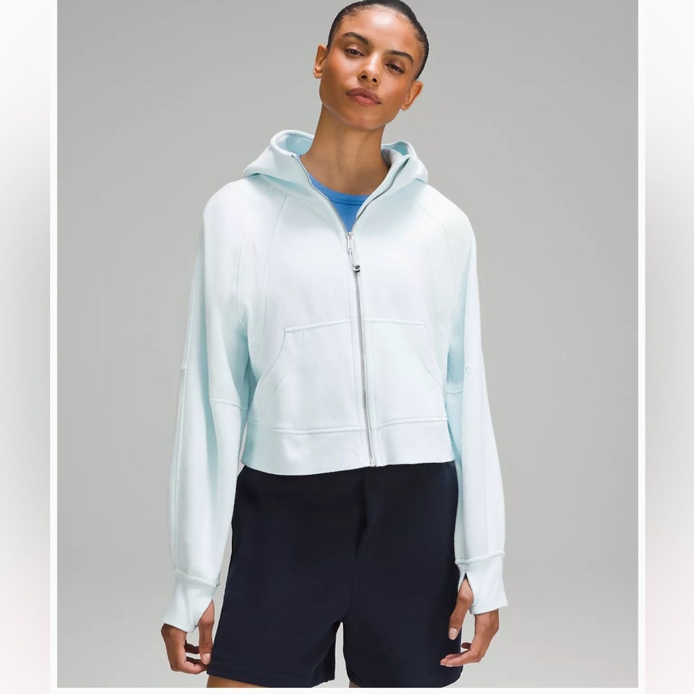 NWT Scuba Oversized Full-Zip Hoodie Sheer Blue